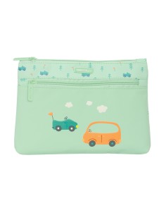 Trousse d'écolier Safta Coches Voitures Vert 23 x 16 x 3 cm