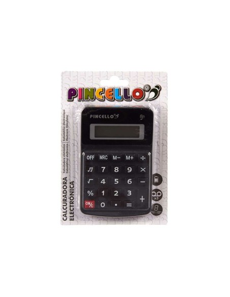 Calculatrice Pincello CN-185A Noir Plastique Solaire Petit