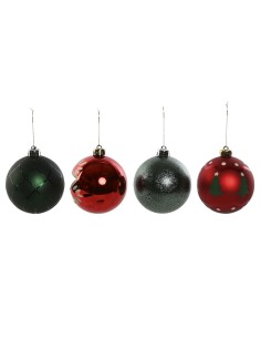 Boules de Noël Home ESPRIT Rouge Doré Polyéthylène 32,5 x 8 x 32,5 cm (16 Pièces)