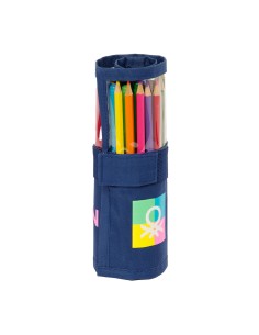 Pochette crayons Benetton Cool Blue marine 7 x 20 x 7 cm Enveloppante 27 Pièces