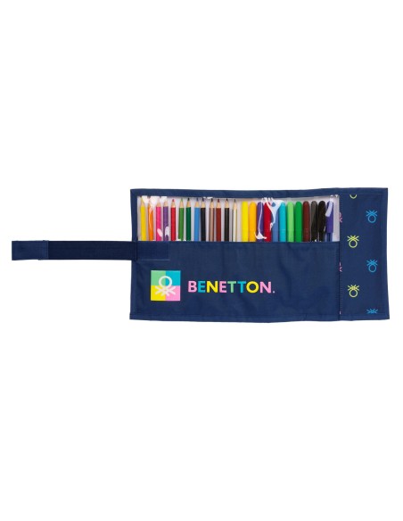 Pochette crayons Benetton Cool Blue marine 7 x 20 x 7 cm Enveloppante 27 Pièces