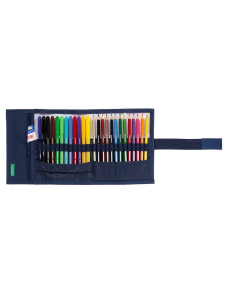 Pochette crayons Benetton Cool Blue marine 7 x 20 x 7 cm Enveloppante 27 Pièces