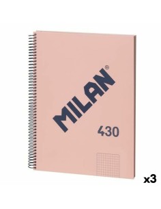 Carnet Milan 430 Rose A4 80 Volets (3 Unités)