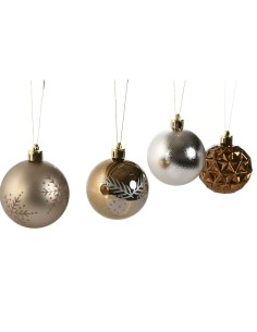 Boules de Noël Home ESPRIT Bronze Polyéthylène 16 x 16 x 26 cm (25 Pièces) 2