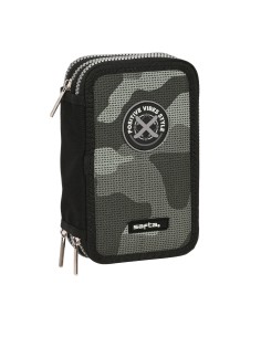 Trousse Scolaire avec Accessoires Safta Stone Noir 12.5 x 19.5 x 5.5 cm 36 Pièces
