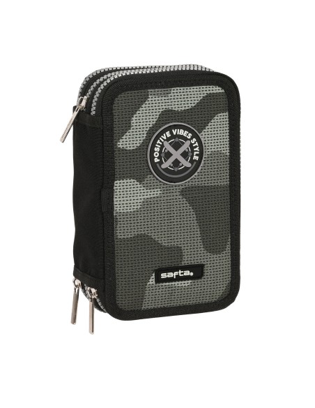 Trousse Scolaire avec Accessoires Safta Stone Noir 12.5 x 19.5 x 5.5 cm 36 Pièces