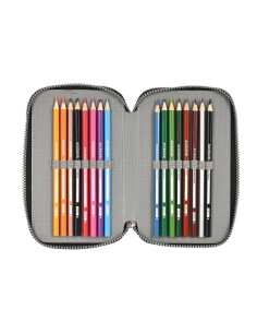 Trousse Scolaire avec Accessoires Safta Stone Noir 12.5 x 19.5 x 5.5 cm 36 Pièces 2