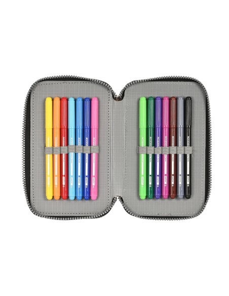 Trousse Scolaire avec Accessoires Safta Stone Noir 12.5 x 19.5 x 5.5 cm 36 Pièces