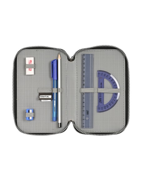 Trousse Scolaire avec Accessoires Safta Stone Noir 12.5 x 19.5 x 5.5 cm 36 Pièces