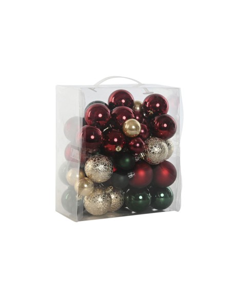 Boules de Noël Home ESPRIT Rouge Vert Polyéthylène 27 x 12 x 25 cm (50 Pièces)