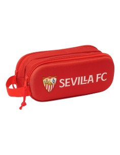 Trousse Fourre-Tout Double Sevilla Fútbol Club Rouge 21 x 8 x 6 cm 3D