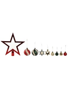 Boules de Noël Home ESPRIT Rouge Vert Polyéthylène 21 x 6,5 x 27 cm (53 Pièces)