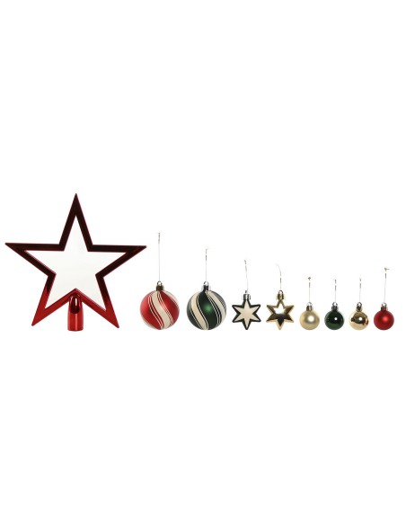 Boules de Noël Home ESPRIT Rouge Vert Polyéthylène 21 x 6,5 x 27 cm (53 Pièces)