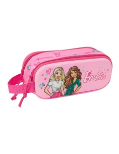 Trousse Fourre-Tout Double Barbie Rose Fuchsia 21 x 8 x 6 cm 3D