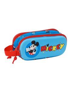 Trousse Fourre-Tout Double Mickey Mouse Clubhouse Bleu 21 x 8 x 6 cm 3D