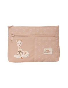 Trousse Fourre-Tout Double Sophie la Girafe Beige 23 x 16 x 3 cm