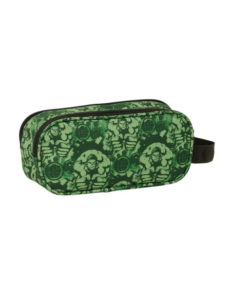 Trousse Fourre-Tout Double Hulk Noir Vert 21 x 8 x 6 cm 3D