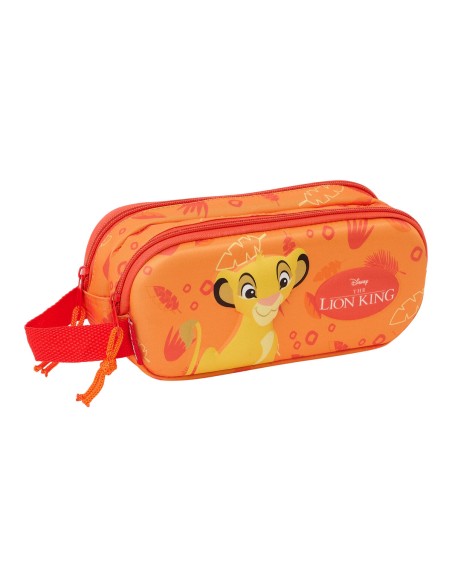 Trousse Fourre-Tout Double The Lion King Orange 21 x 8 x 6 cm 3D