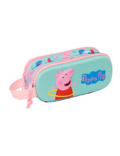 Trousse Fourre-Tout Double Peppa Pig Vert Rose 21 x 8 x 6 cm 3D