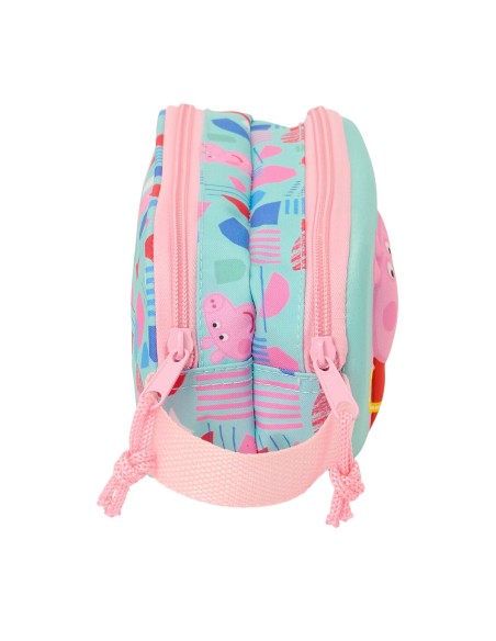 Trousse Fourre-Tout Double Peppa Pig Vert Rose 21 x 8 x 6 cm 3D