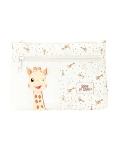Trousse Fourre-Tout Double Sophie la Girafe Beige 23 x 16 x 3 cm