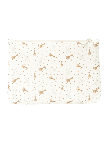 Trousse Fourre-Tout Double Sophie la Girafe Beige 23 x 16 x 3 cm