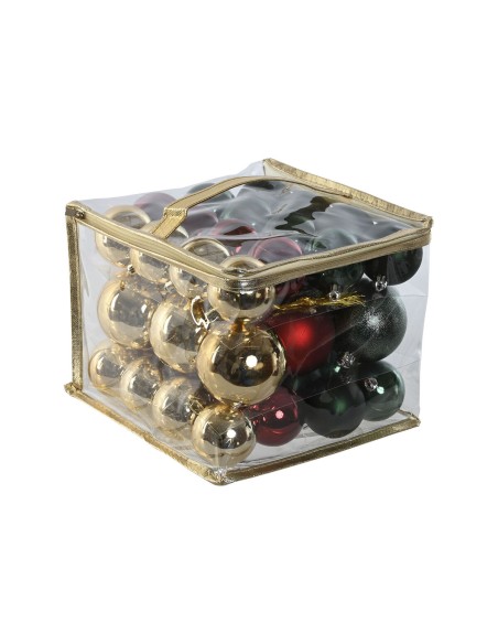 Boules de Noël Home ESPRIT Rouge Vert Polyéthylène 25 x 25 x 25 cm (41 Pièces)