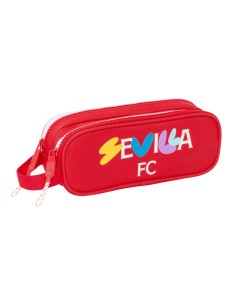 Trousse Fourre-Tout Double Sevilla Fútbol Club Rouge 21 x 8 x 6 cm