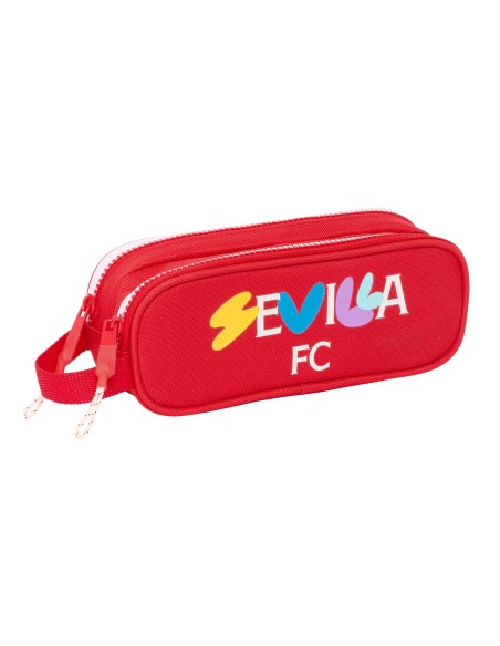Trousse Fourre-Tout Double Sevilla Fútbol Club Rouge 21 x 8 x 6 cm