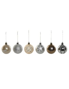 Boules de Noël Home ESPRIT Champagne Argenté Polyéthylène 16 x 16 x 31,5 cm (30 Pièces)