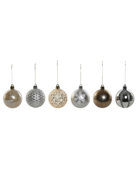 Boules de Noël Home ESPRIT Champagne Argenté Polyéthylène 16 x 16 x 31,5 cm (30 Pièces)