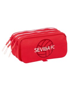 Trousse Fourre-Tout Triple Sevilla Fútbol Club Rouge 21,5 x 10 x 8 cm
