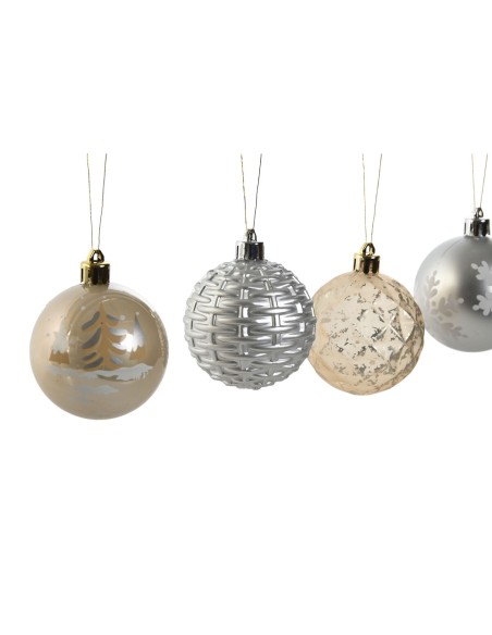 Boules de Noël Home ESPRIT Champagne Argenté Polyéthylène 16 x 16 x 31,5 cm (30 Pièces)