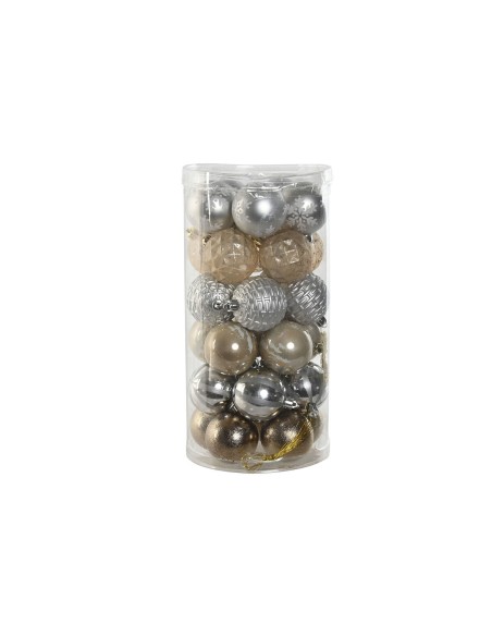 Boules de Noël Home ESPRIT Champagne Argenté Polyéthylène 16 x 16 x 31,5 cm (30 Pièces)