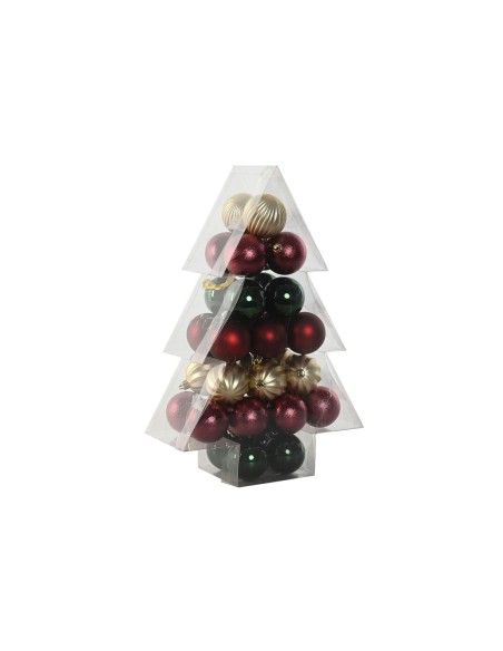 Boules de Noël Home ESPRIT Rouge Vert Polyéthylène 28 x 12 x 42 cm (34 Pièces)