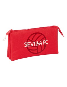 Trousse Fourre-Tout Triple Sevilla Fútbol Club Rouge 22 x 12 x 3 cm