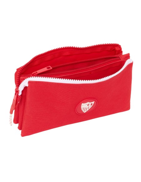 Trousse Fourre-Tout Triple Sevilla Fútbol Club Rouge 22 x 12 x 3 cm
