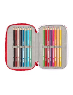 Pochette à crayons triple Sevilla Fútbol Club Rouge 12,5 x 19,5 x 5,5 cm 36 Pièces 2
