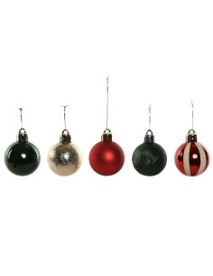 Boules de Noël Home ESPRIT Rouge Vert Polyéthylène 27 x 4 x 26 cm (20 Pièces)