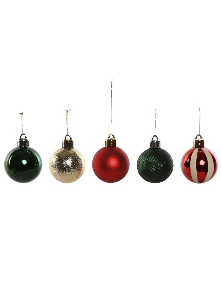 Boules de Noël Home ESPRIT Rouge Vert Polyéthylène 27 x 4 x 26 cm (20 Pièces)