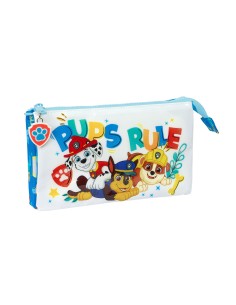Trousse Fourre-Tout Triple The Paw Patrol Pups rule Bleu 22 x 12 x 3 cm