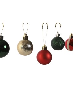 Boules de Noël Home ESPRIT Rouge Vert Polyéthylène 27 x 4 x 26 cm (20 Pièces) 2