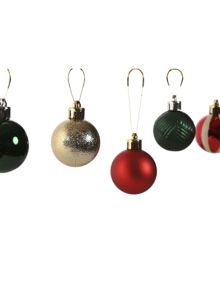 Boules de Noël Home ESPRIT Rouge Vert Polyéthylène 27 x 4 x 26 cm (20 Pièces)