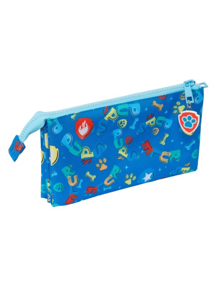 Trousse Fourre-Tout Triple The Paw Patrol Pups rule Bleu 22 x 12 x 3 cm