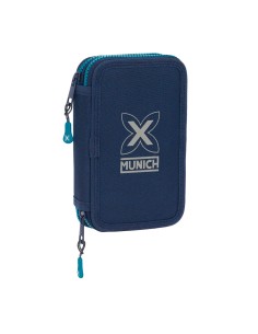 Plumier double Munich Nautic Blue marine 12.5 x 19.5 x 4 cm 28 Pièces