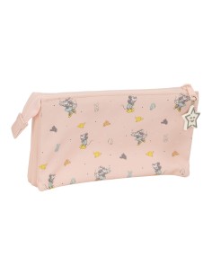Trousse Fourre-Tout Triple Minnie Mouse Baby Rose 22 x 12 x 3 cm 2