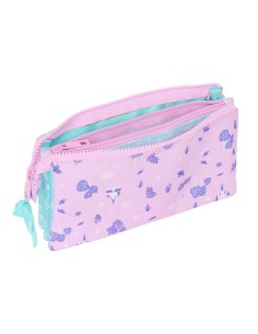 Trousse Fourre-Tout Triple Frozen Cool days Violet Bleu ciel 22 x 12 x 3 cm 2