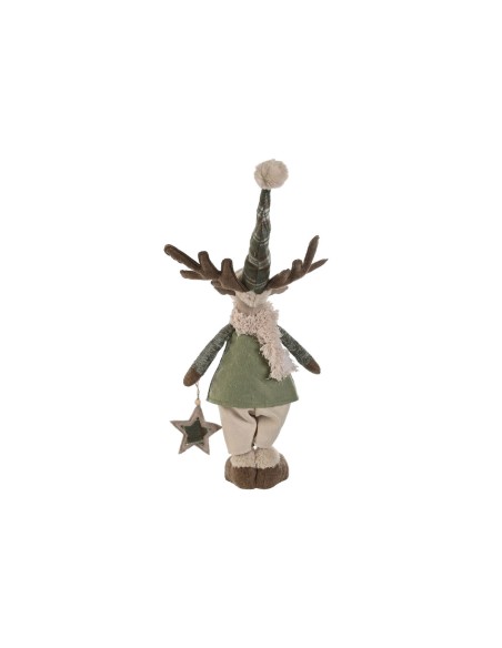 Décorations de Noël Home ESPRIT Vert Beige Renne 29 x 16 x 60 cm (2 Unités)