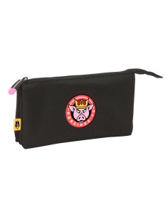 Trousse Fourre-Tout Triple Kings League Porcinos Noir 22 x 12 x 3 cm