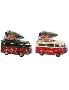 Décorations de Noël Home ESPRIT Rouge Vert 27 x 12 x 20 cm (2 Unités)